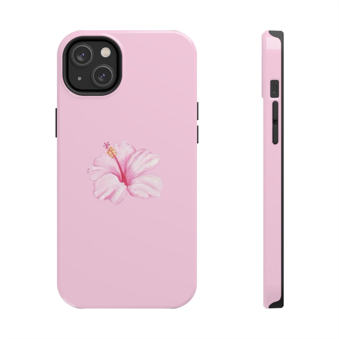 Hibiscus Flower Phone Case, Pink, Tropical, Hawaiin, Clean Girl Aesthetic, Preppy, Glossy Phone Case