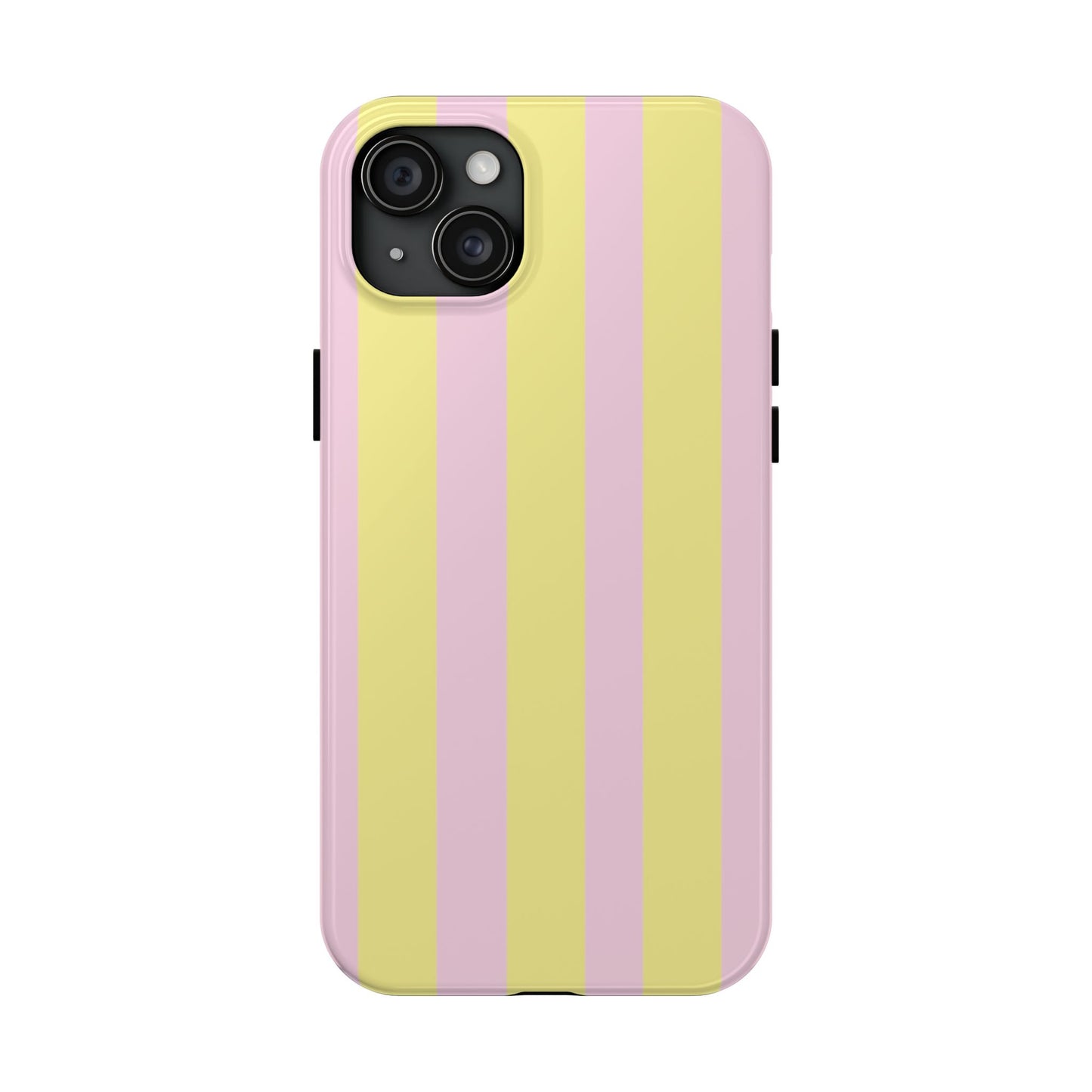 Pastel striped phone case, Pink and yellow stripes