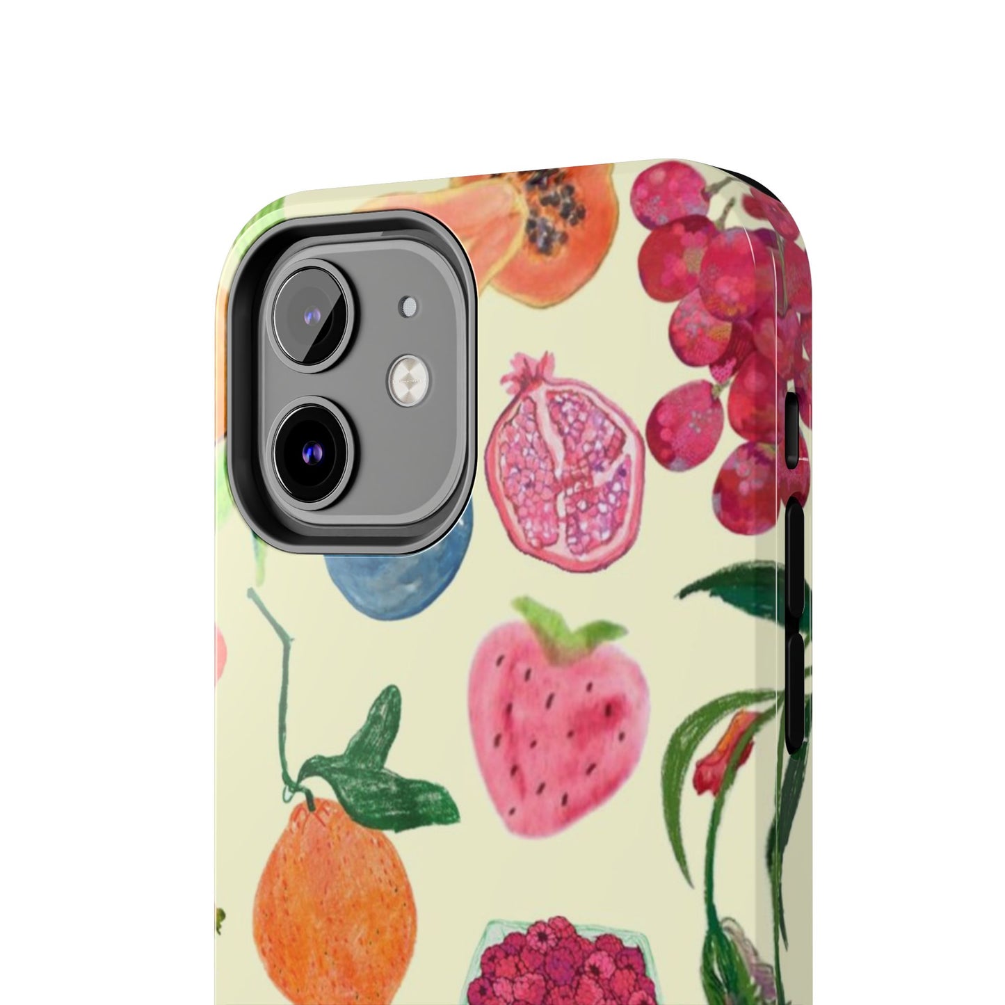 Fruit Print Phone Case, Yellow, Aesthetic, Hailey Bieber, Matilda Djerf, LA, Preppy, Clean Girl, Glossy Phone Case
