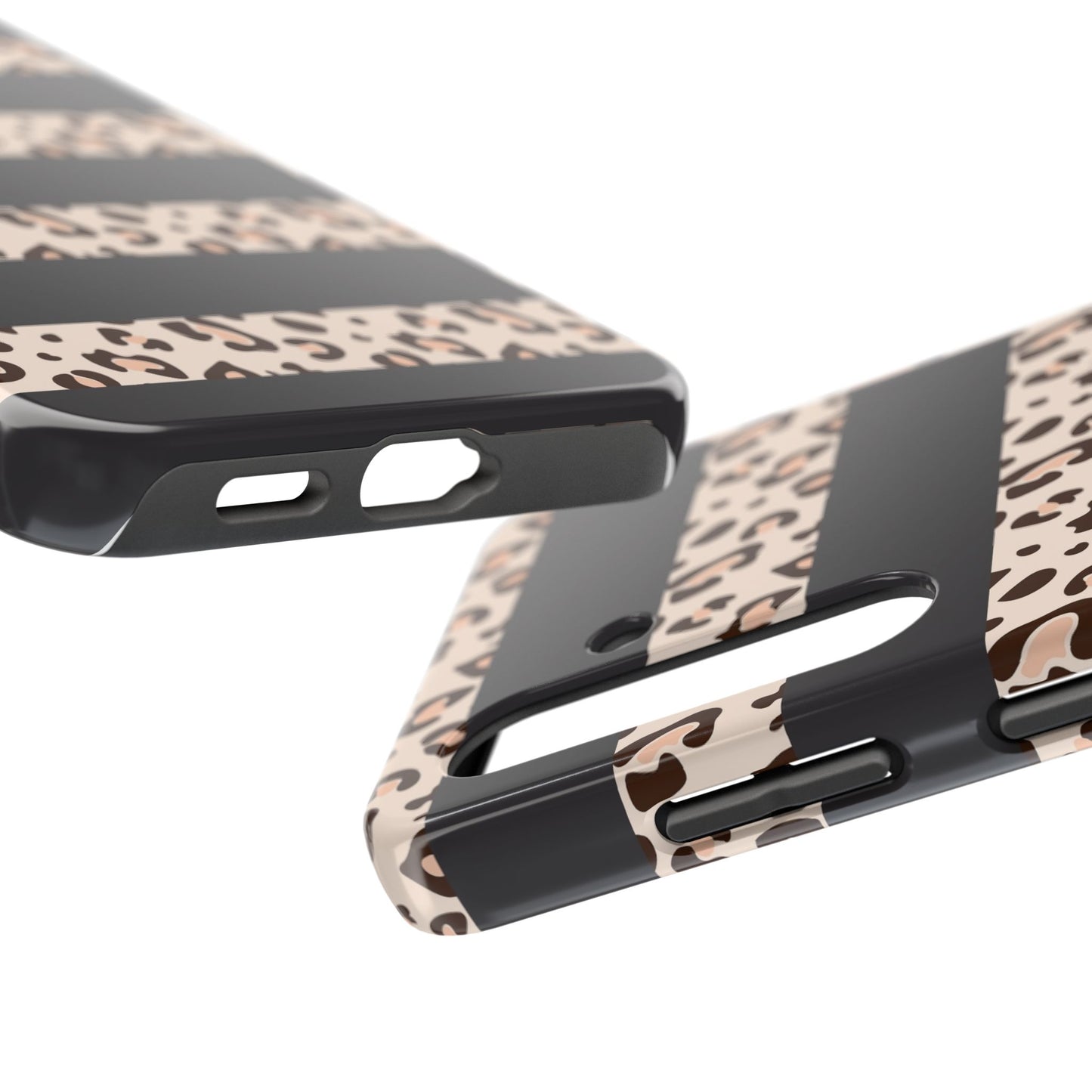 Cheetah Print Striped iPhone Case – Black Striped Cheetah Print Aesthetic