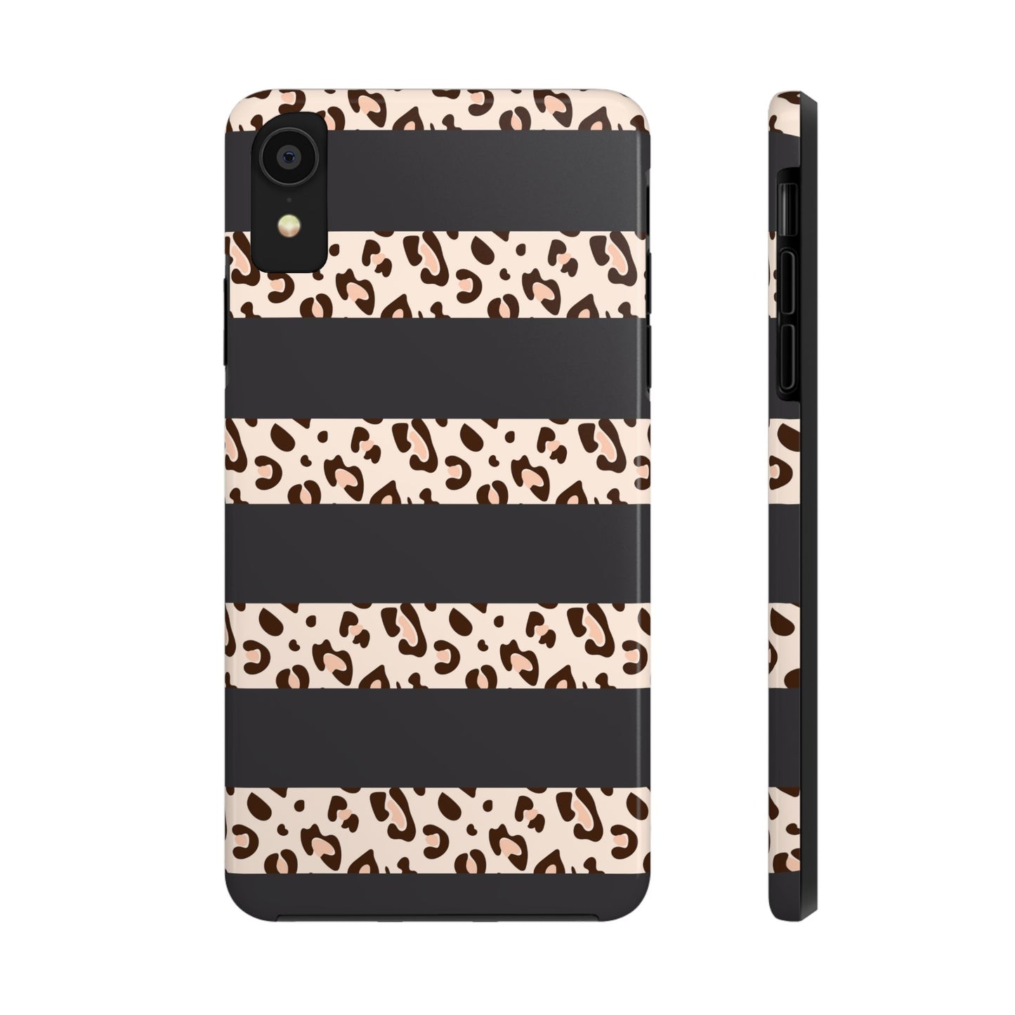 Cheetah Print Striped iPhone Case – Black Striped Cheetah Print Aesthetic