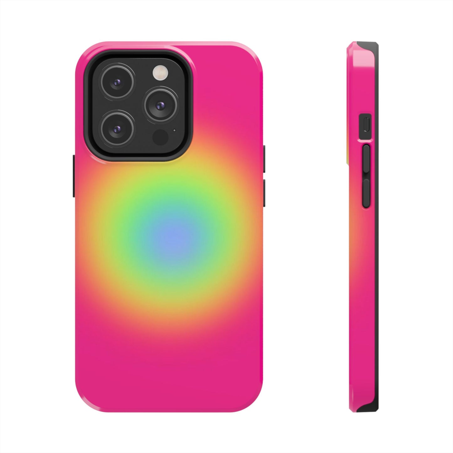 Pink Aura Phone Case, Pink, Yellow, Trendy, Clean Girl Aesthetic, Preppy, Glossy Phone Case