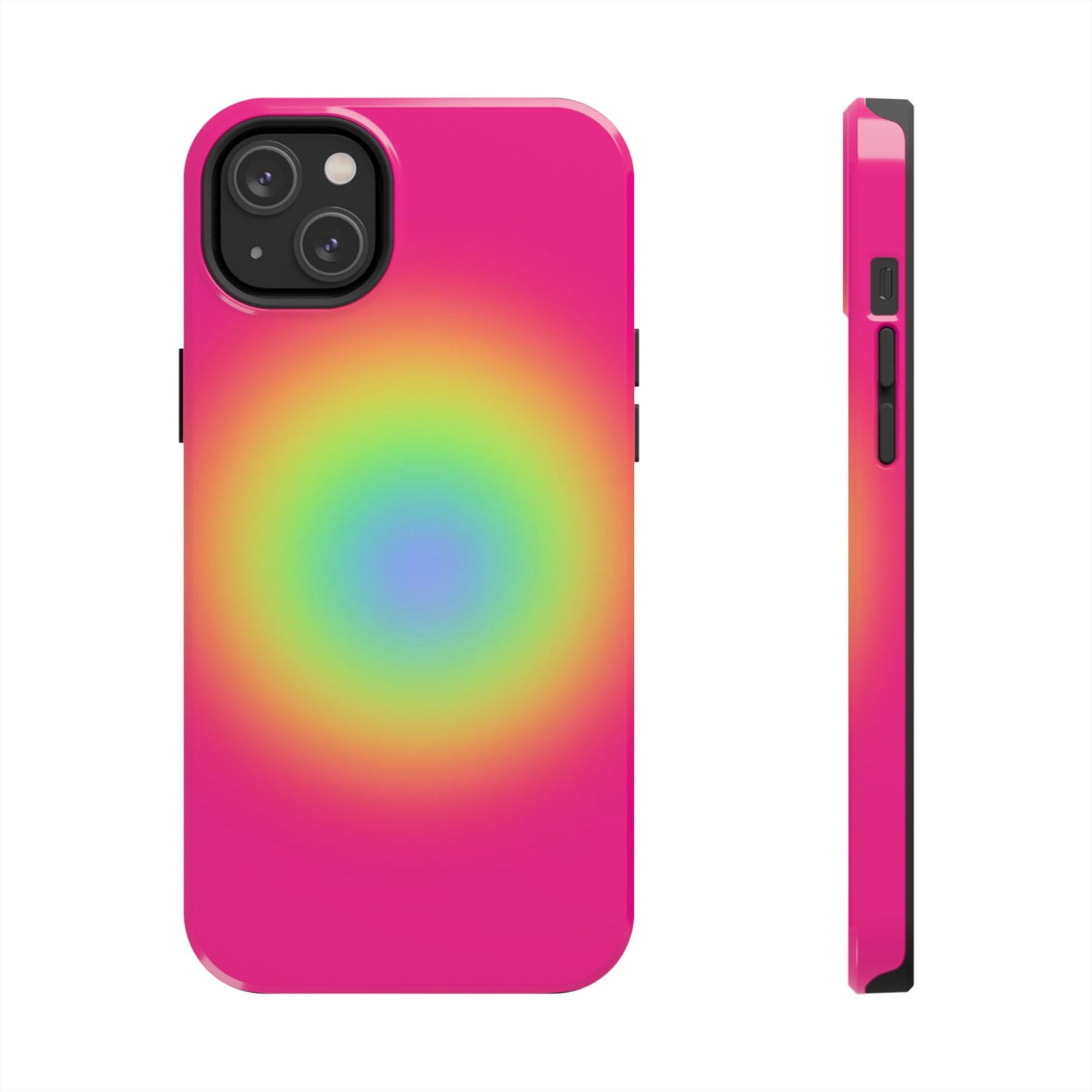 Pink Aura Phone Case, Pink, Yellow, Trendy, Clean Girl Aesthetic, Preppy, Glossy Phone Case