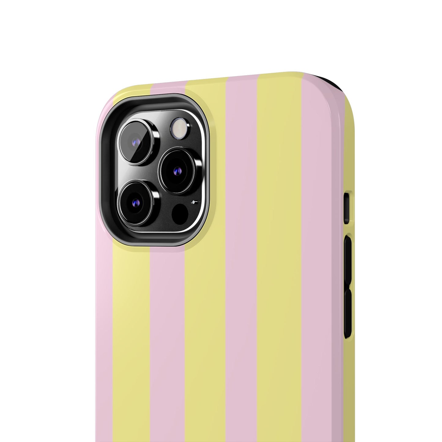 Pastel striped phone case, Pink and yellow stripes