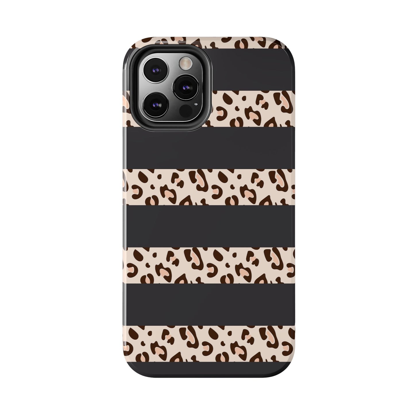Cheetah Print Striped iPhone Case – Black Striped Cheetah Print Aesthetic
