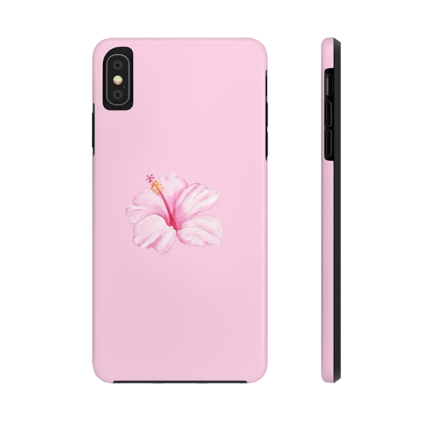 Hibiscus Flower Phone Case, Pink, Tropical, Hawaiin, Clean Girl Aesthetic, Preppy, Glossy Phone Case