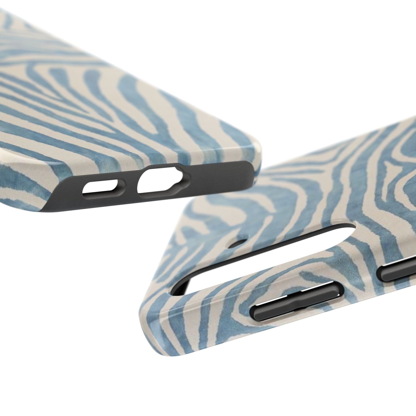 Blue Zebra Print Aesthetic Phone Case