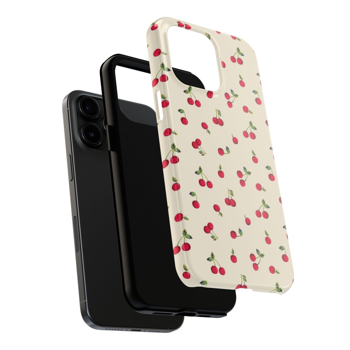 Cherry Print Glossy Phone Case, Feminine, Cutesy