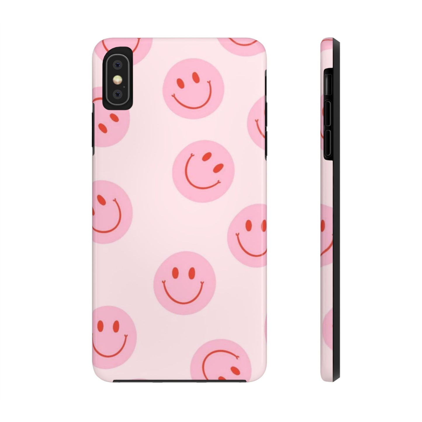 Smiley Face Pink Aesthetic Glossy Phone Case