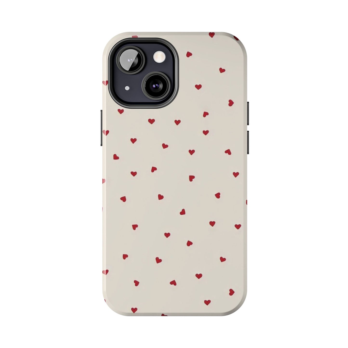 Glossy Phone Case, Red Heart Print, Coquette, Aesthetic Phone Case