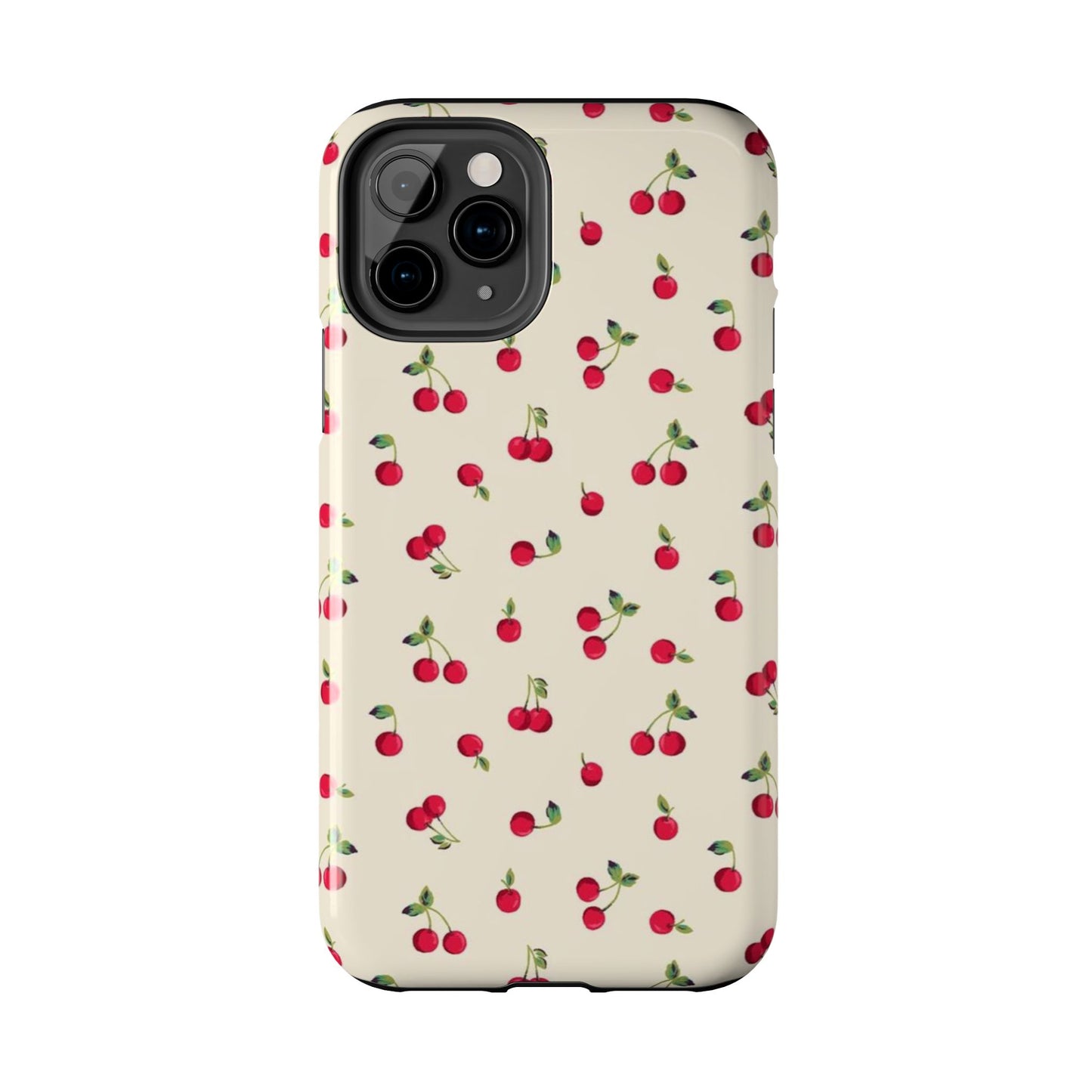 Cherry Print Glossy Phone Case, Feminine, Cutesy