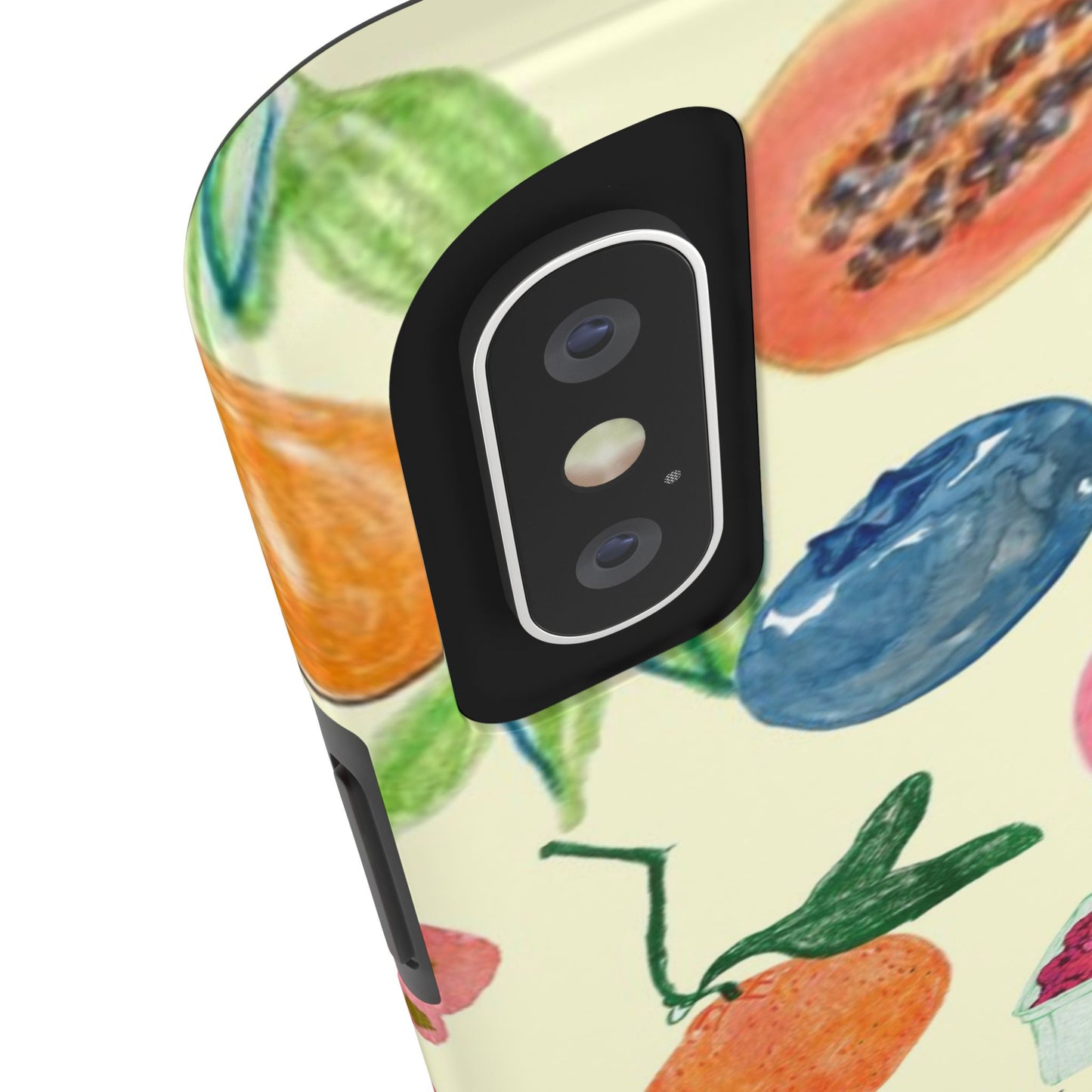 Fruit Print Phone Case, Yellow, Aesthetic, Hailey Bieber, Matilda Djerf, LA, Preppy, Clean Girl, Glossy Phone Case