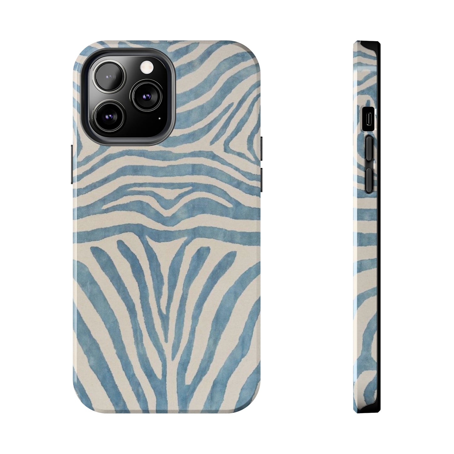 Blue Zebra Print Aesthetic Phone Case