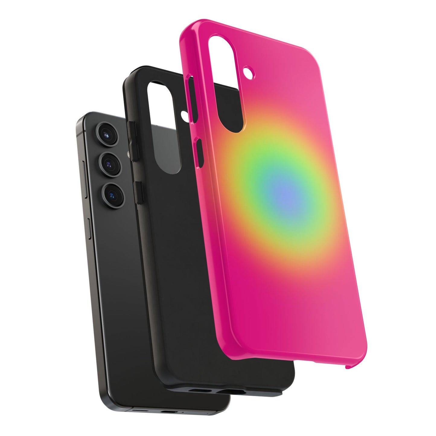 Pink Aura Phone Case, Pink, Yellow, Trendy, Clean Girl Aesthetic, Preppy, Glossy Phone Case