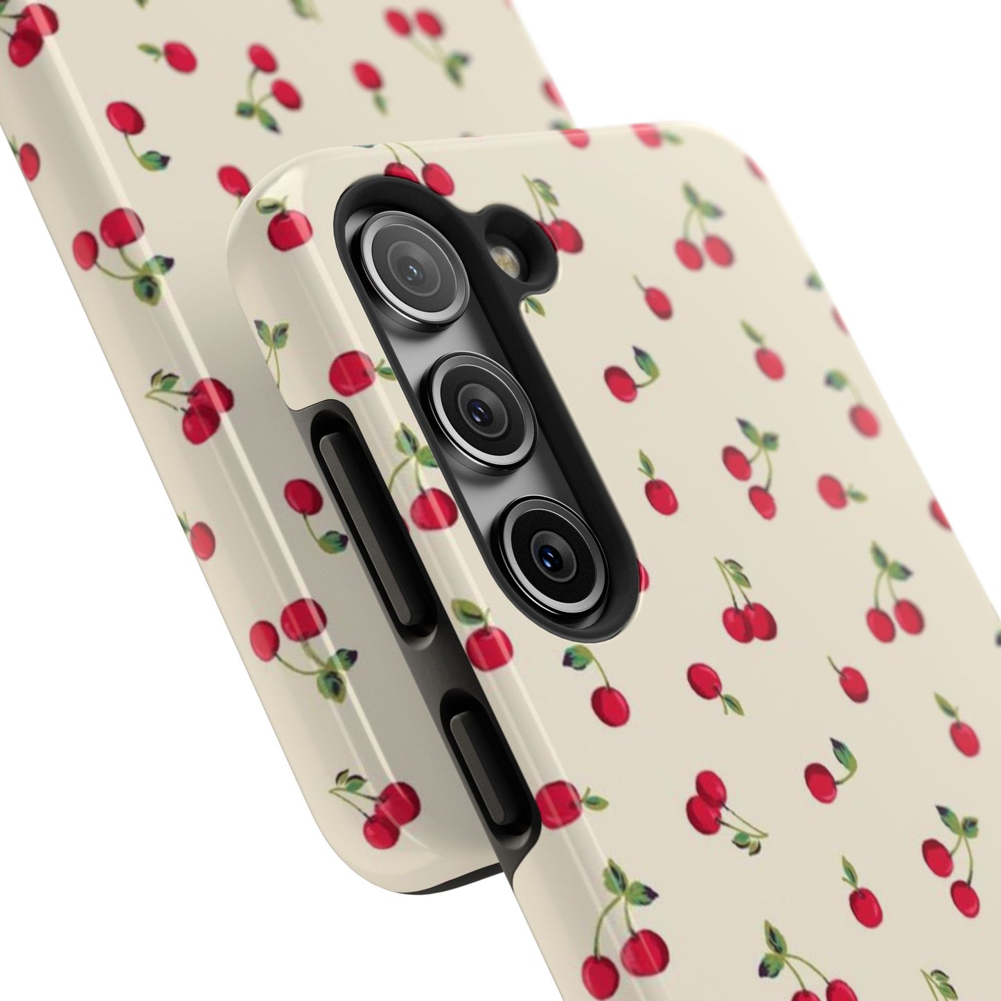 Cherry Print Glossy Phone Case, Feminine, Cutesy