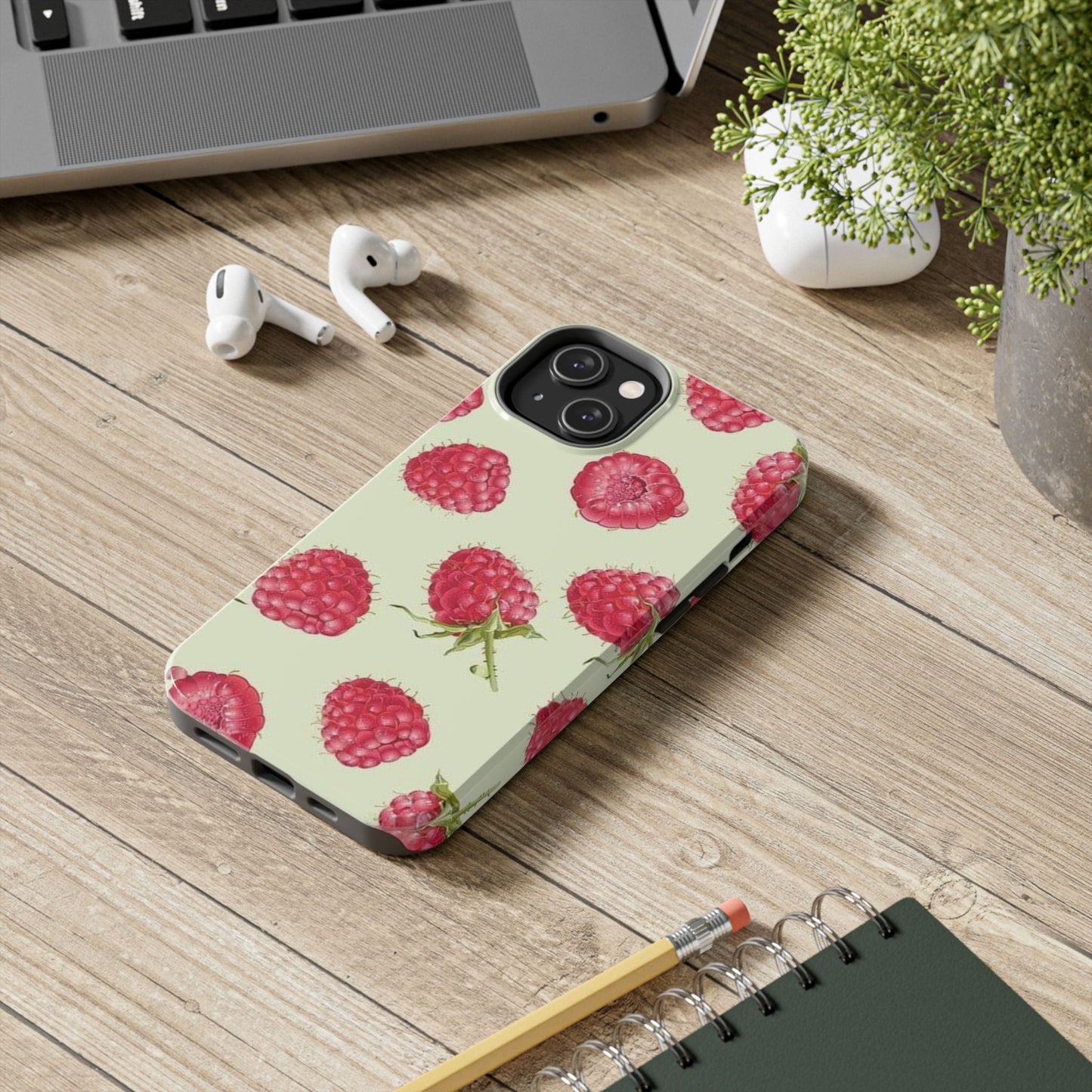 Raspberry Phone Case, Fruit, Cute, Clean Girl, Glossy Phone Case