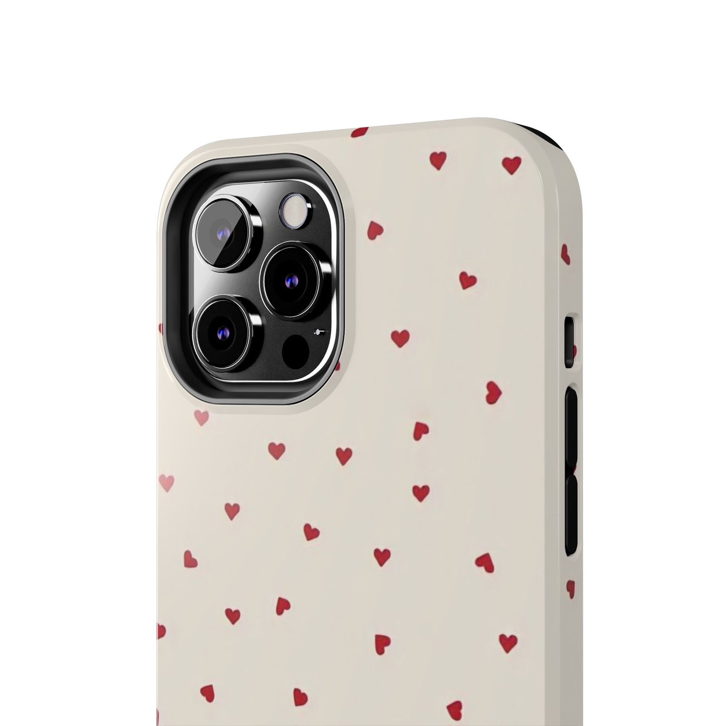 Glossy Phone Case, Red Heart Print, Coquette, Aesthetic Phone Case