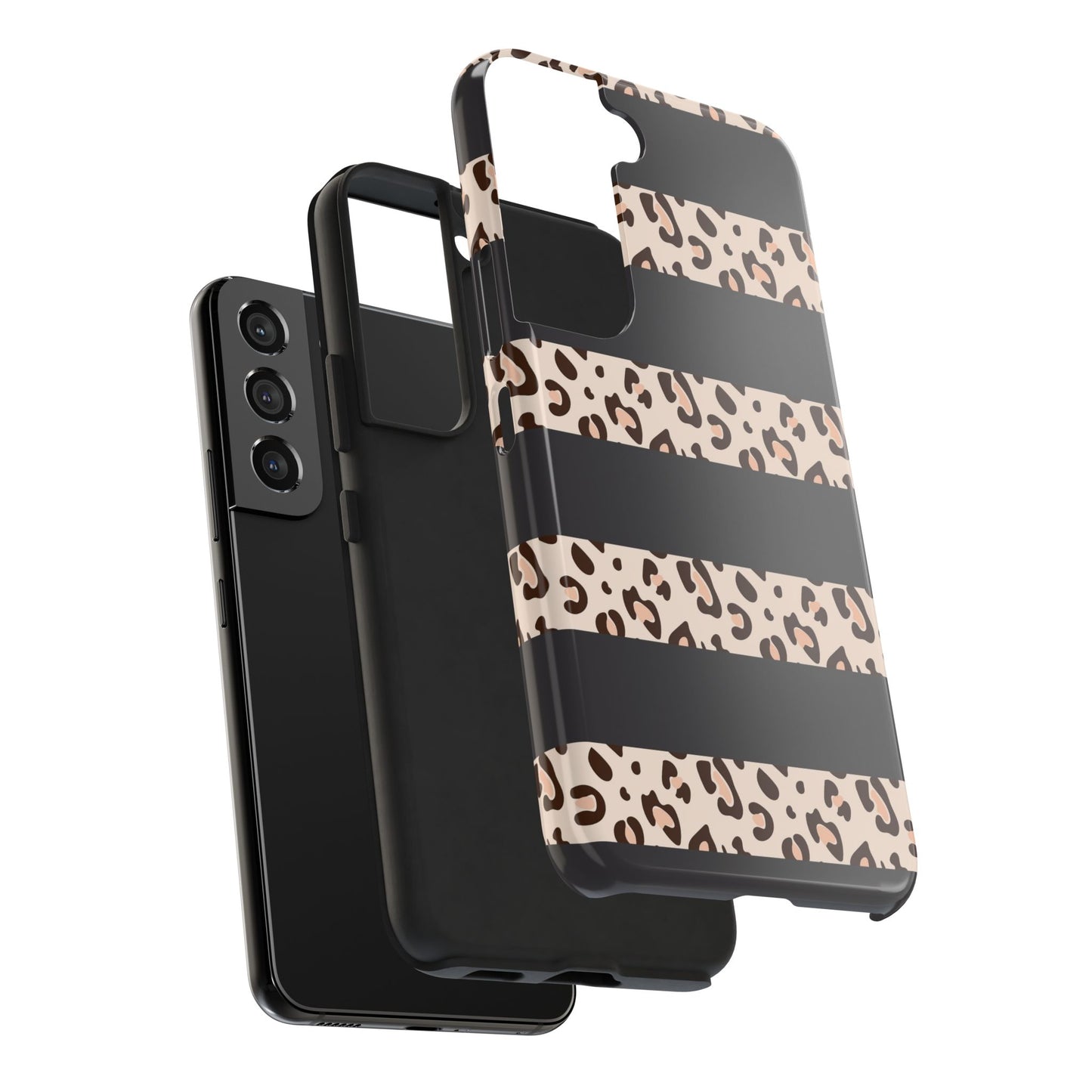 Cheetah Print Striped iPhone Case – Black Striped Cheetah Print Aesthetic