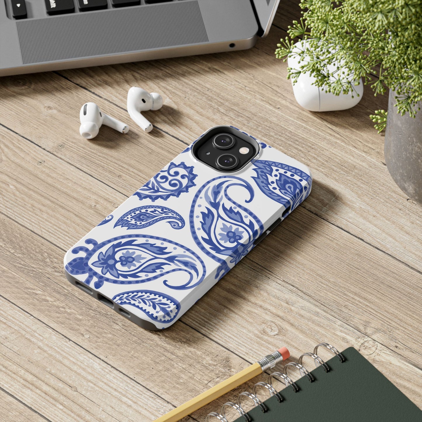 Paisley Blue and White phone case