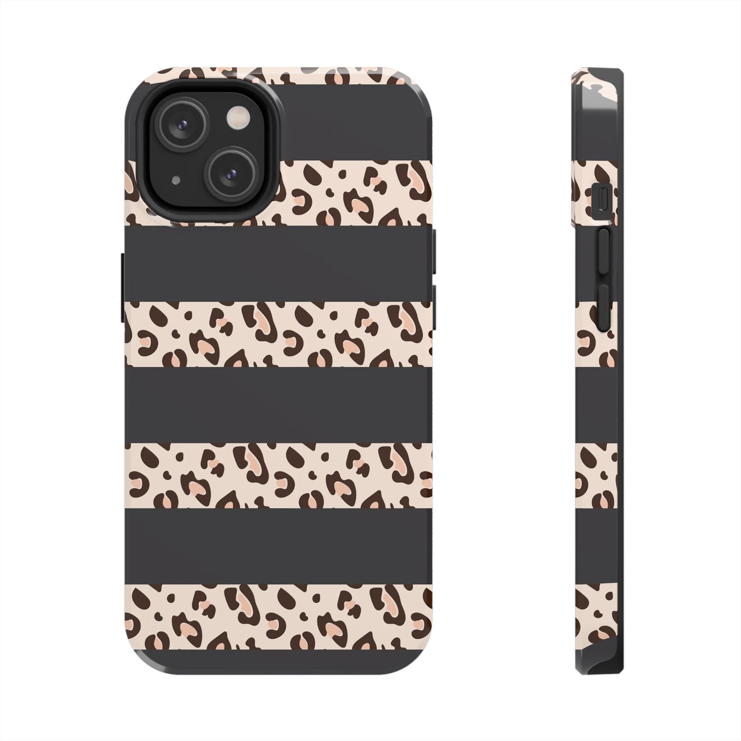 Cheetah Print Striped iPhone Case – Black Striped Cheetah Print Aesthetic