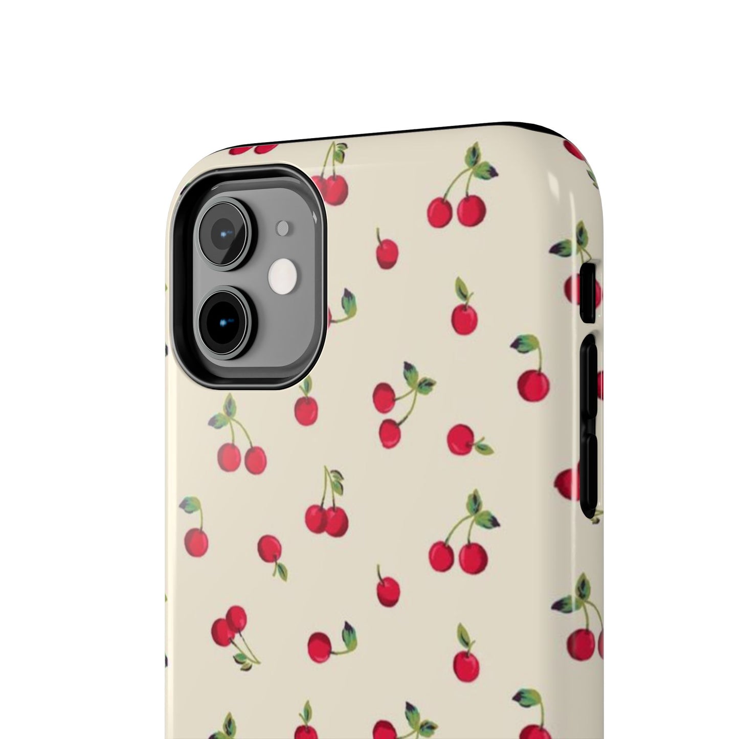 Cherry Print Glossy Phone Case, Feminine, Cutesy