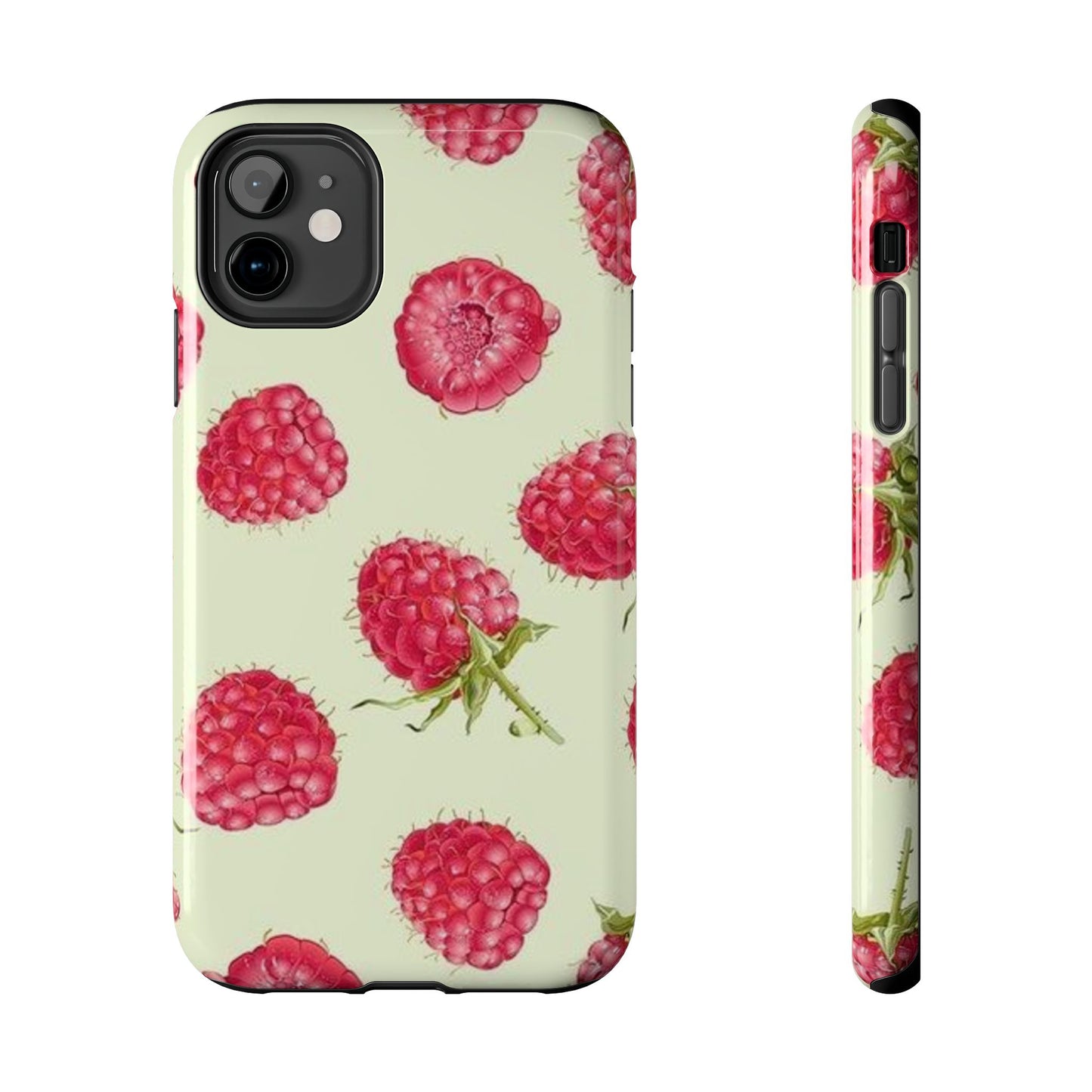 Raspberry Phone Case, Fruit, Cute, Clean Girl, Glossy Phone Case