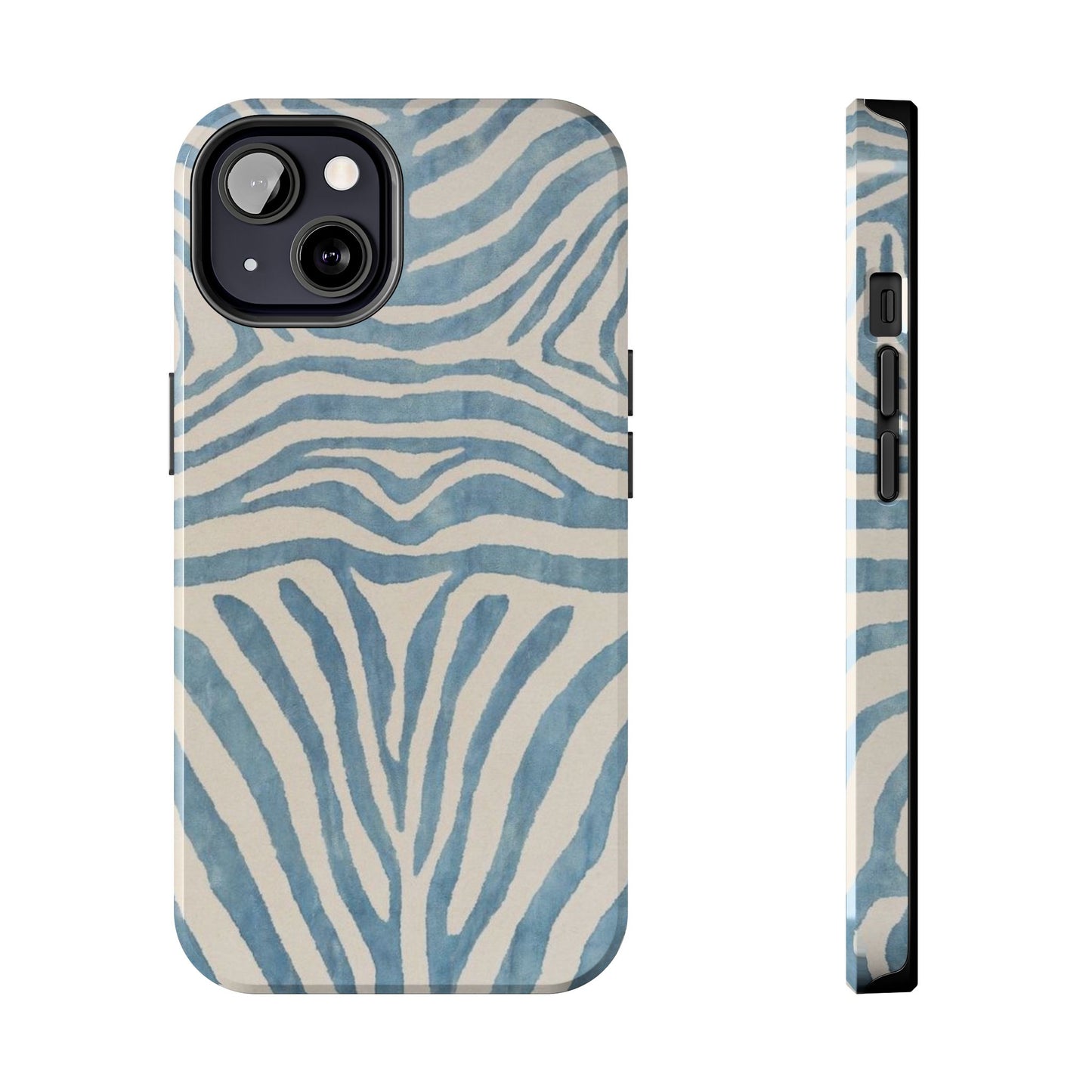 Blue Zebra Print Aesthetic Phone Case