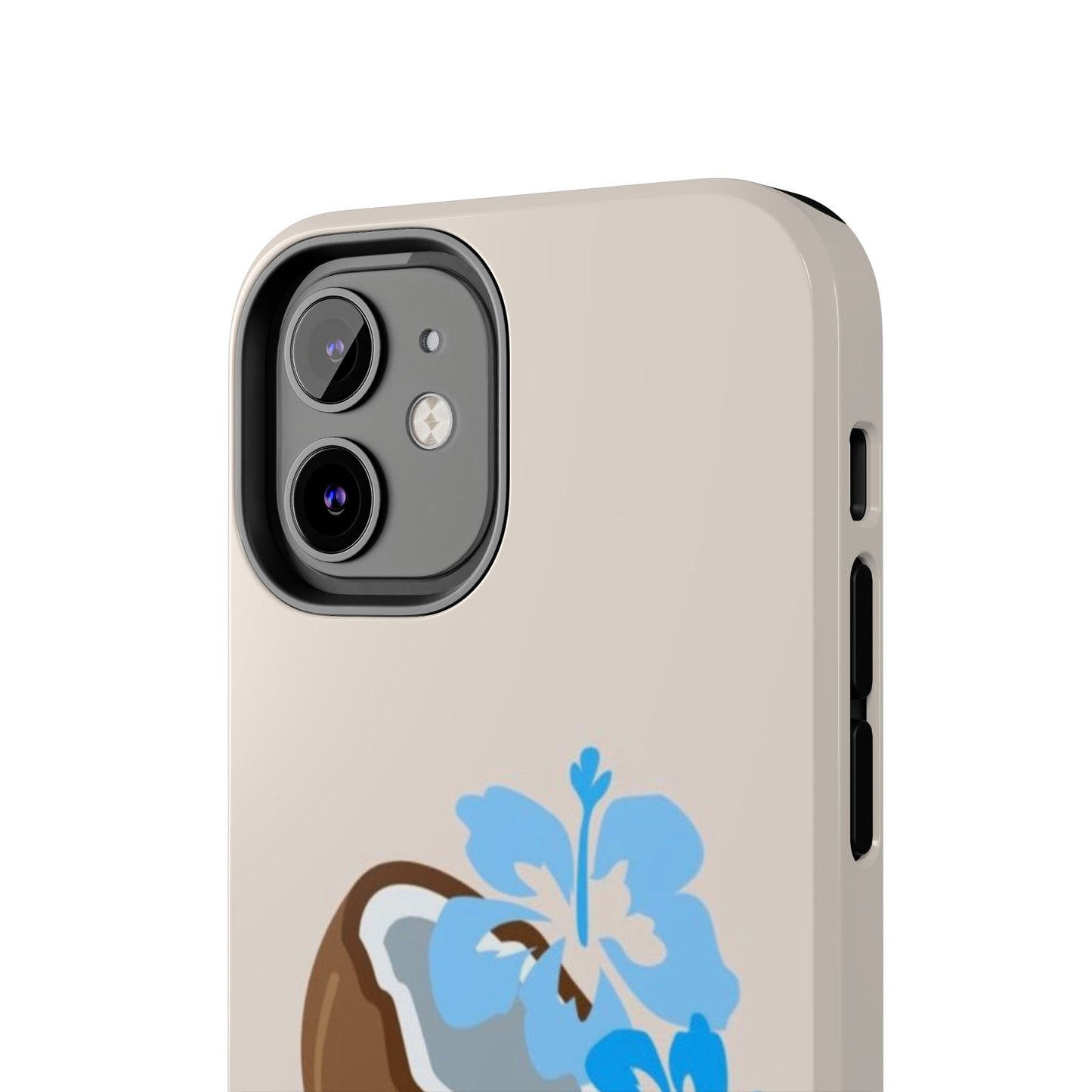 Hawaiian Cute Phone Case, Coconut, Hibiscus, Summery, Tropical, Clean Girl Aesthetic, Preppy, Glossy Phone Case