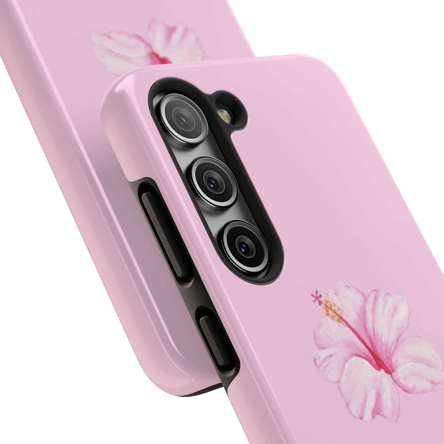 Hibiscus Flower Phone Case, Pink, Tropical, Hawaiin, Clean Girl Aesthetic, Preppy, Glossy Phone Case