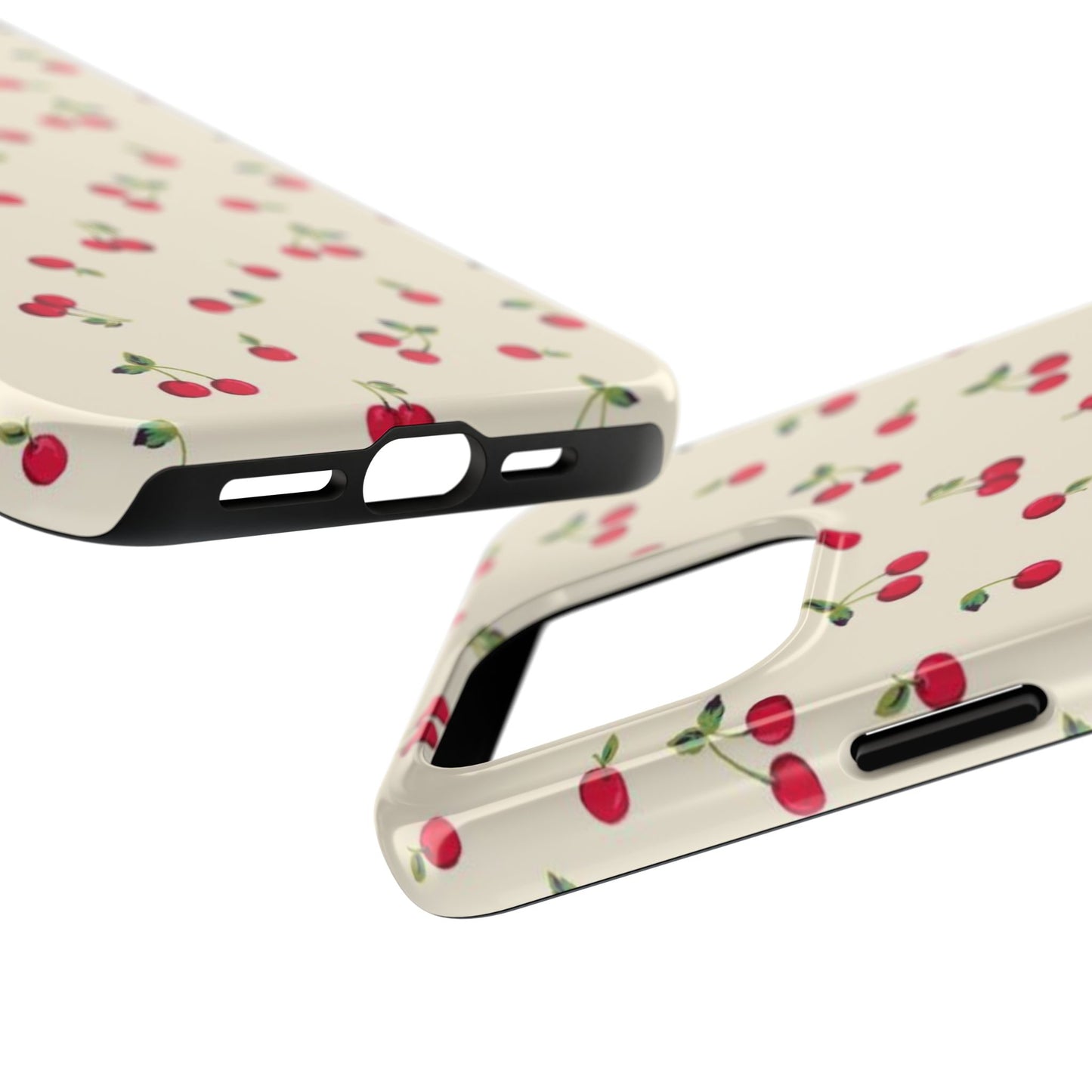 Cherry Print Glossy Phone Case, Feminine, Cutesy