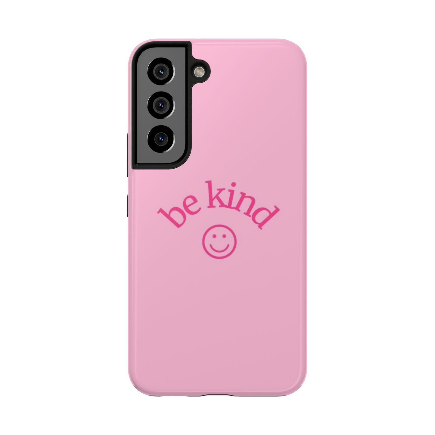 Be Kind Smiley Face Phone Case, Pink, Glossy