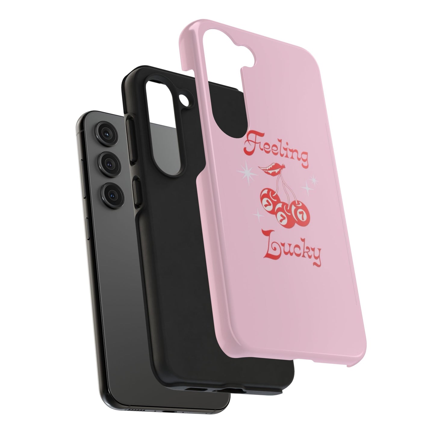 Feeling Lucky Pink Aesthetic Glossy Phone Case, Affirmations