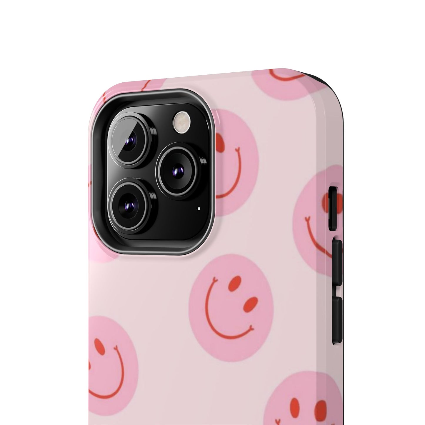 Smiley Face Pink Aesthetic Glossy Phone Case