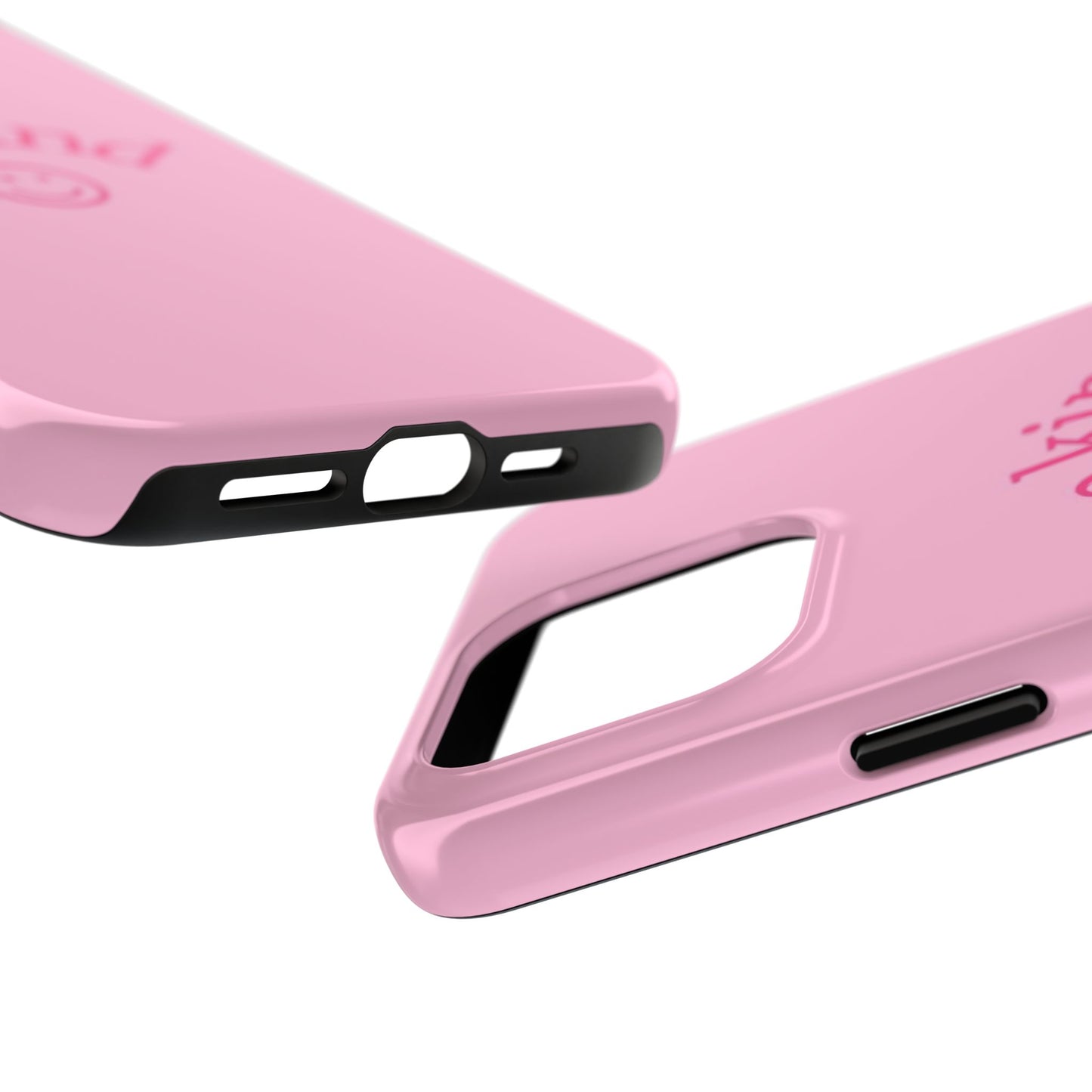 Be Kind Smiley Face Phone Case, Pink, Glossy