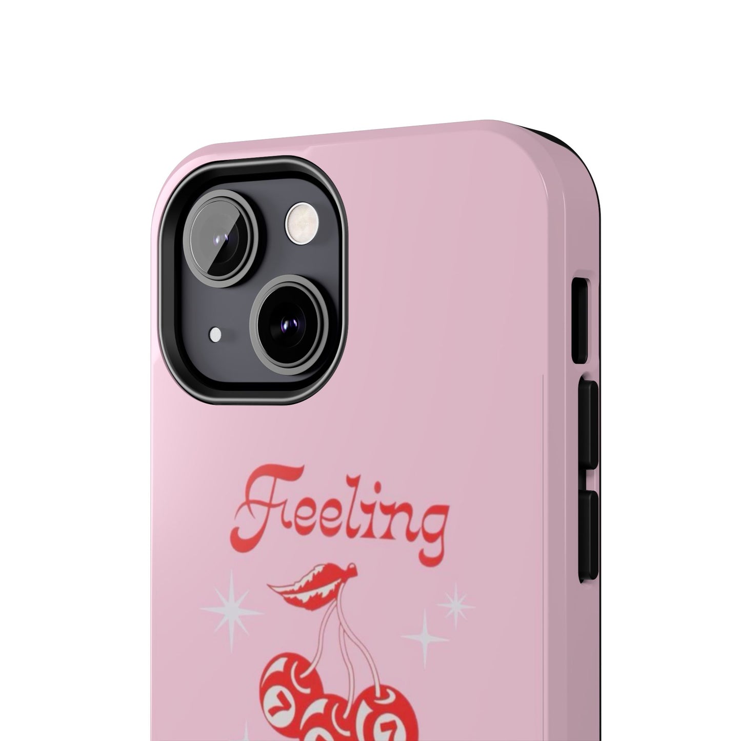 Feeling Lucky Pink Aesthetic Glossy Phone Case, Affirmations