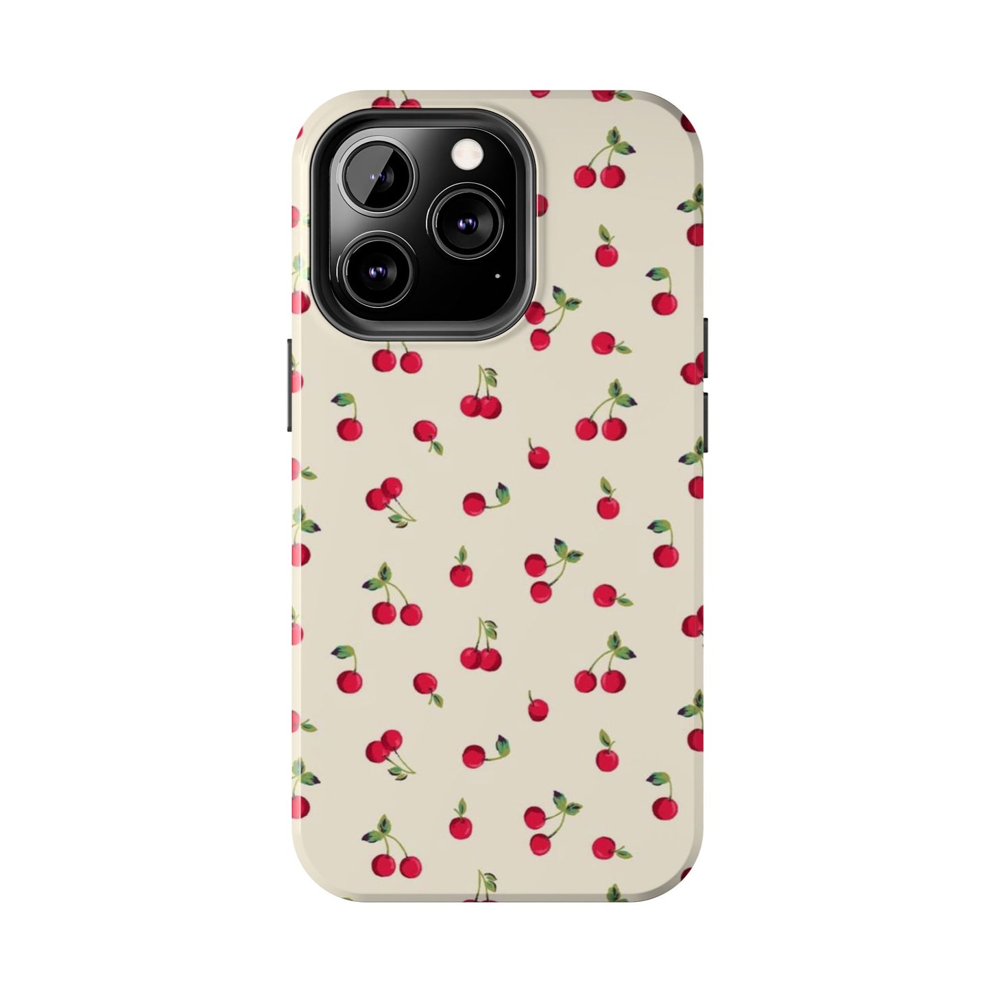 Cherry Print Glossy Phone Case, Feminine, Cutesy