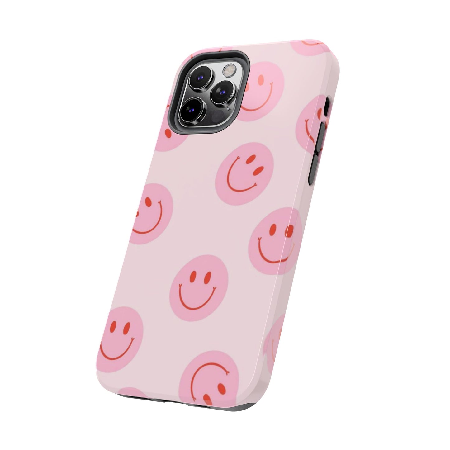 Smiley Face Pink Aesthetic Glossy Phone Case
