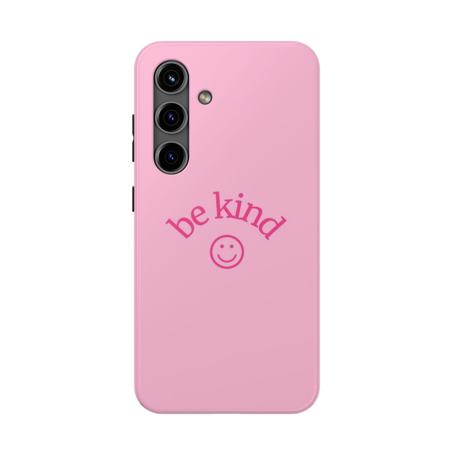 Be Kind Smiley Face Phone Case, Pink, Glossy