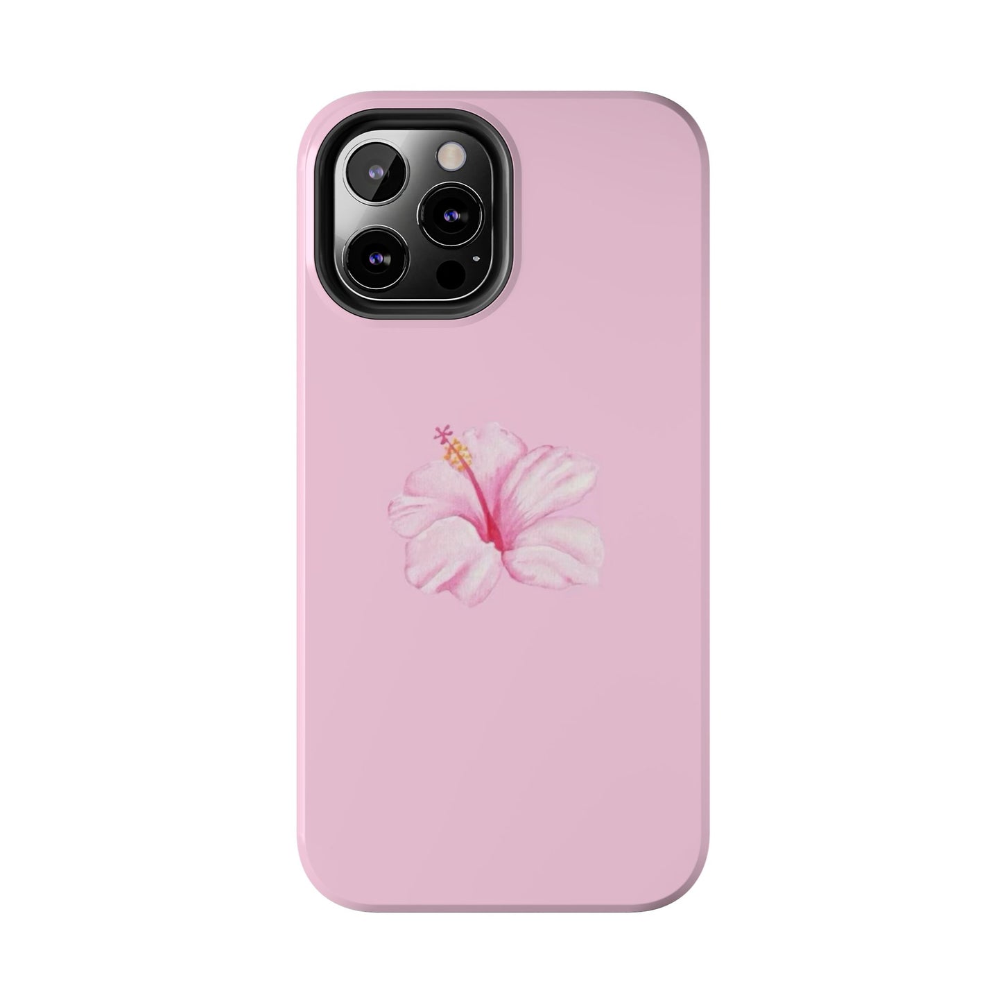 Hibiscus Flower Phone Case, Pink, Tropical, Hawaiin, Clean Girl Aesthetic, Preppy, Glossy Phone Case