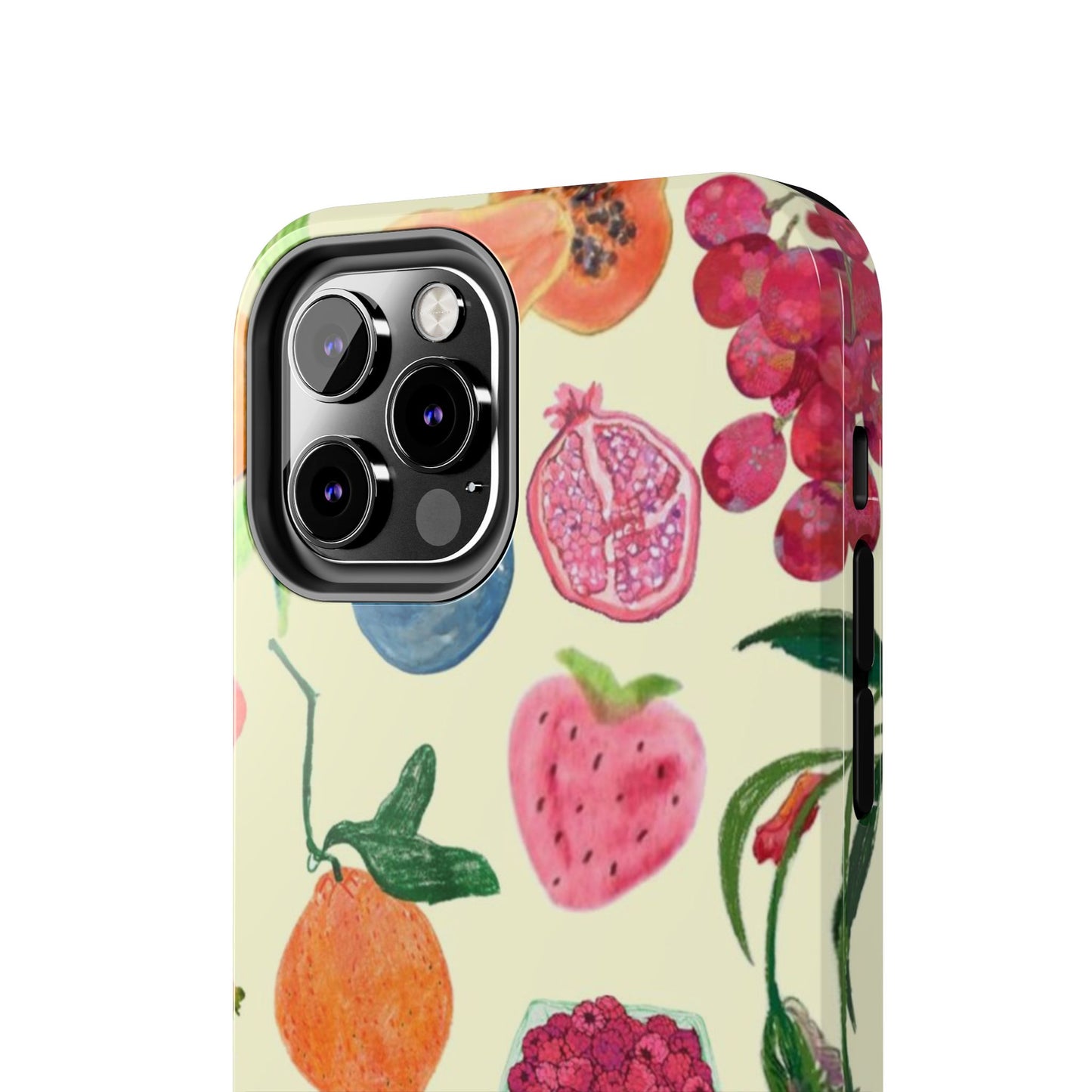 Fruit Print Phone Case, Yellow, Aesthetic, Hailey Bieber, Matilda Djerf, LA, Preppy, Clean Girl, Glossy Phone Case