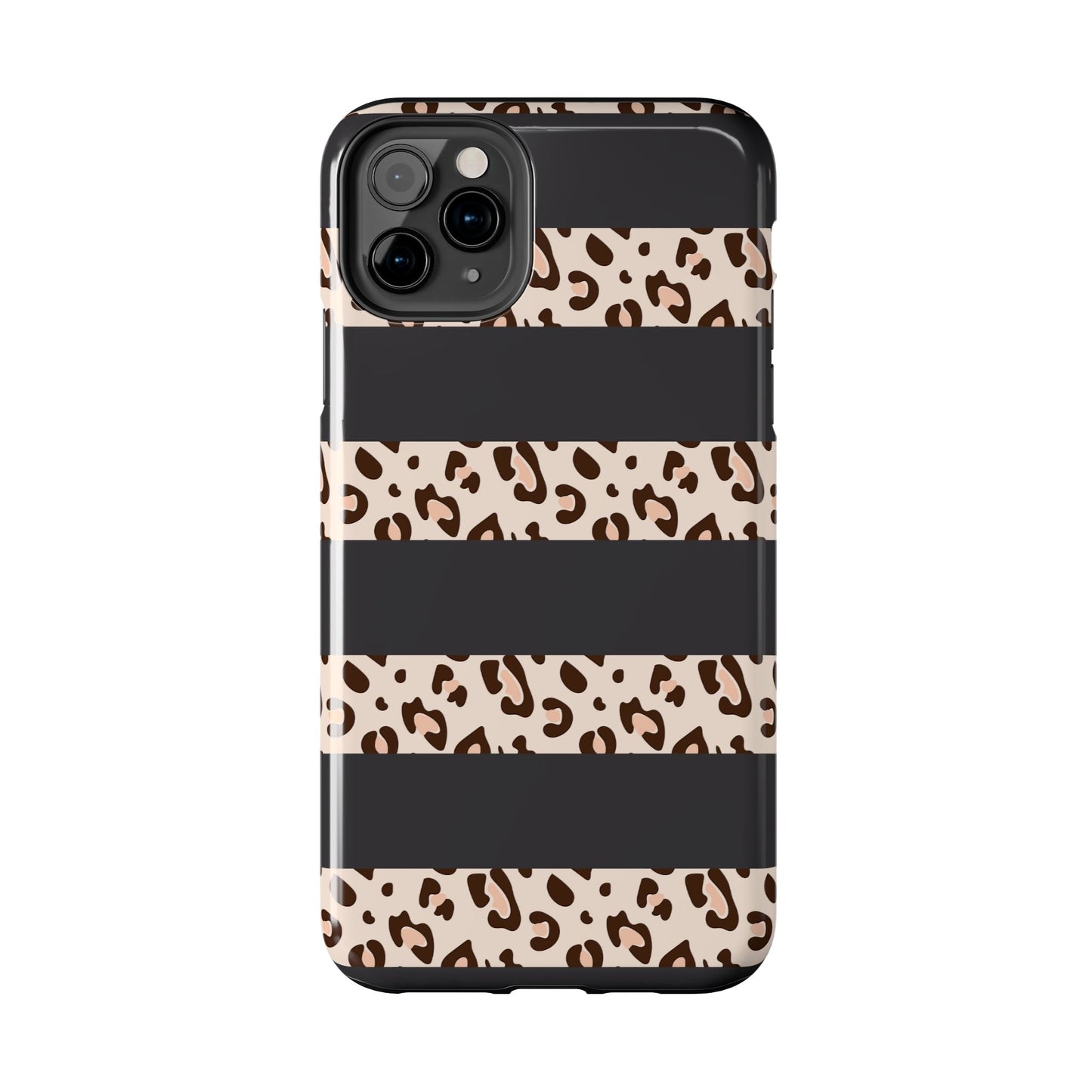 Cheetah Print Striped iPhone Case – Black Striped Cheetah Print Aesthetic