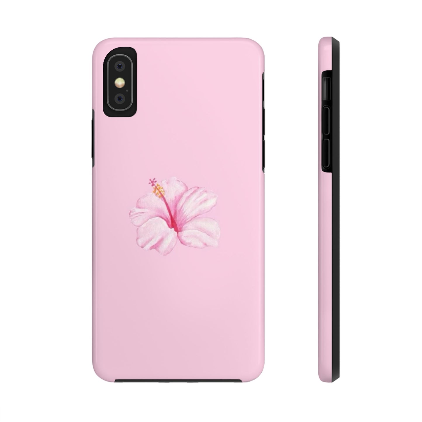 Hibiscus Flower Phone Case, Pink, Tropical, Hawaiin, Clean Girl Aesthetic, Preppy, Glossy Phone Case