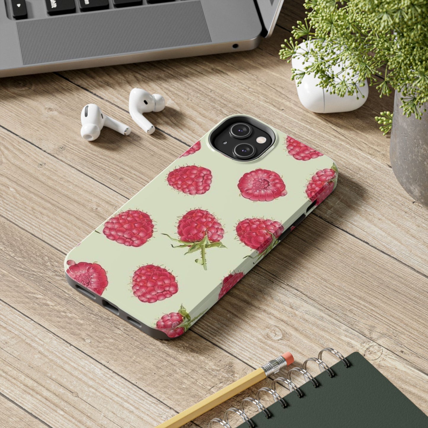 Raspberry Phone Case, Fruit, Cute, Clean Girl, Glossy Phone Case