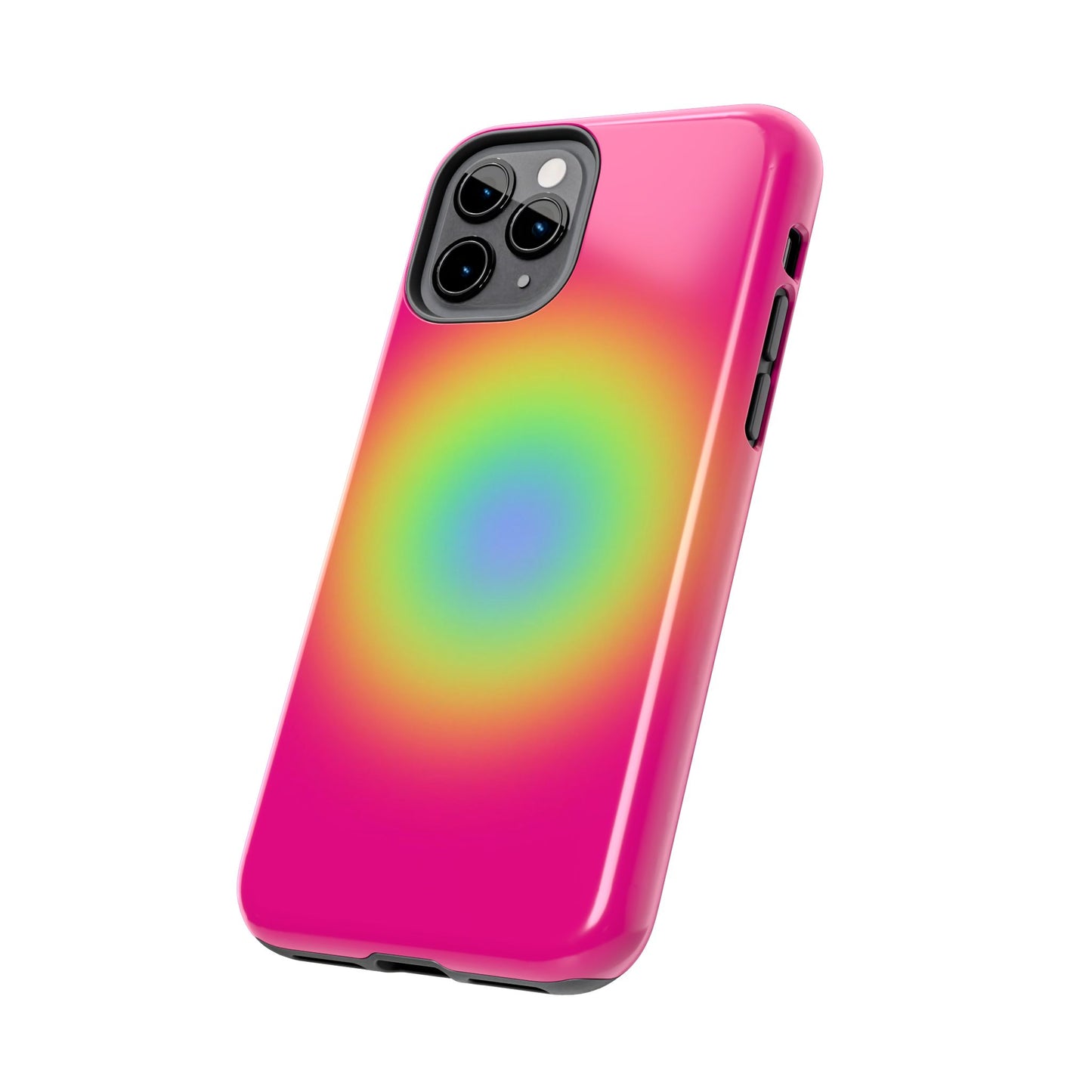 Pink Aura Phone Case, Pink, Yellow, Trendy, Clean Girl Aesthetic, Preppy, Glossy Phone Case