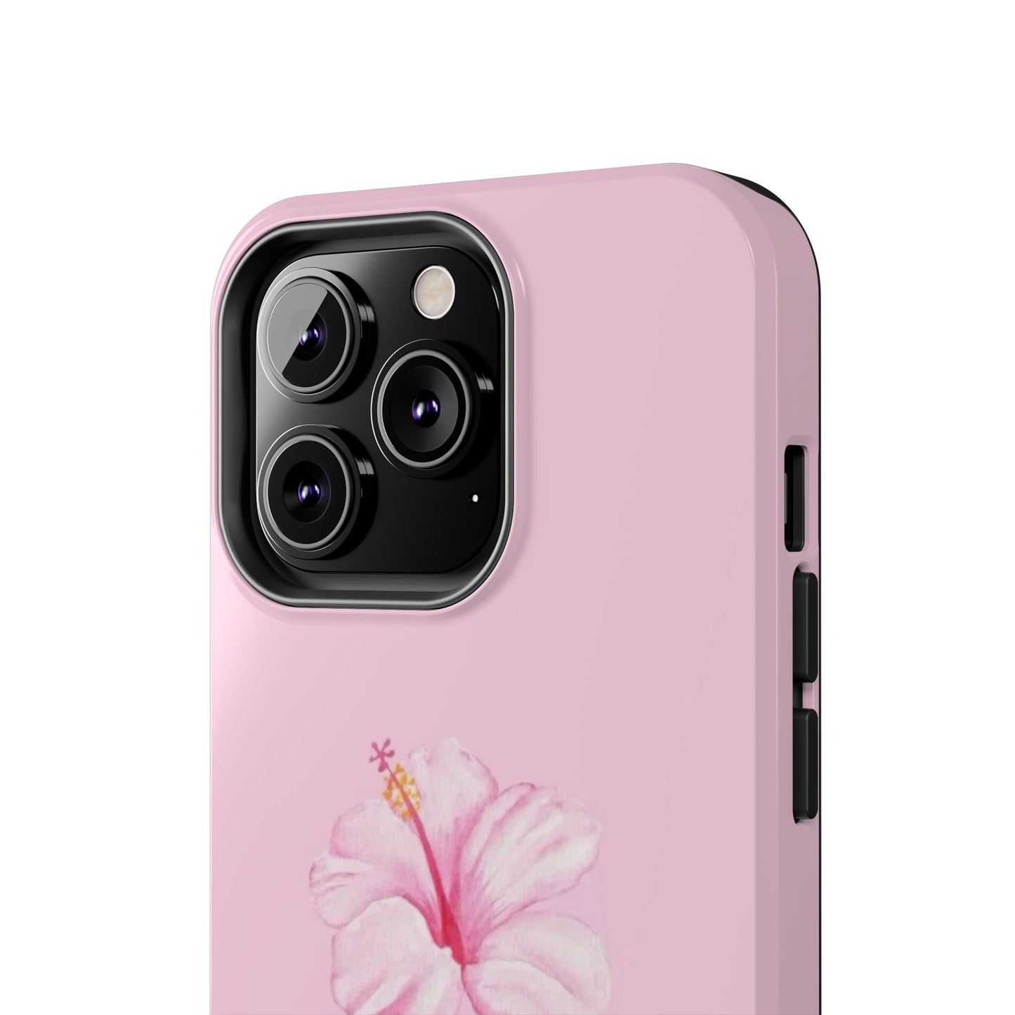 Hibiscus Flower Phone Case, Pink, Tropical, Hawaiin, Clean Girl Aesthetic, Preppy, Glossy Phone Case