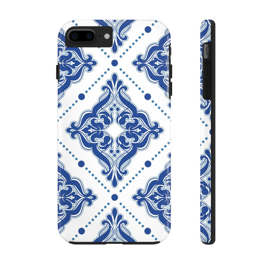Azure Mozaic, Blue and white tile phone case, Mediterranean Tile design, Santorini Phone case