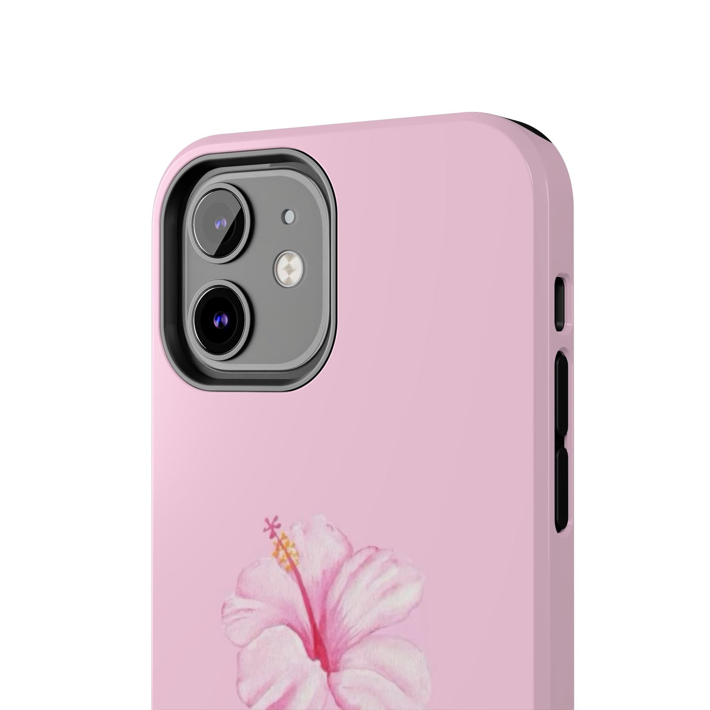 Hibiscus Flower Phone Case, Pink, Tropical, Hawaiin, Clean Girl Aesthetic, Preppy, Glossy Phone Case