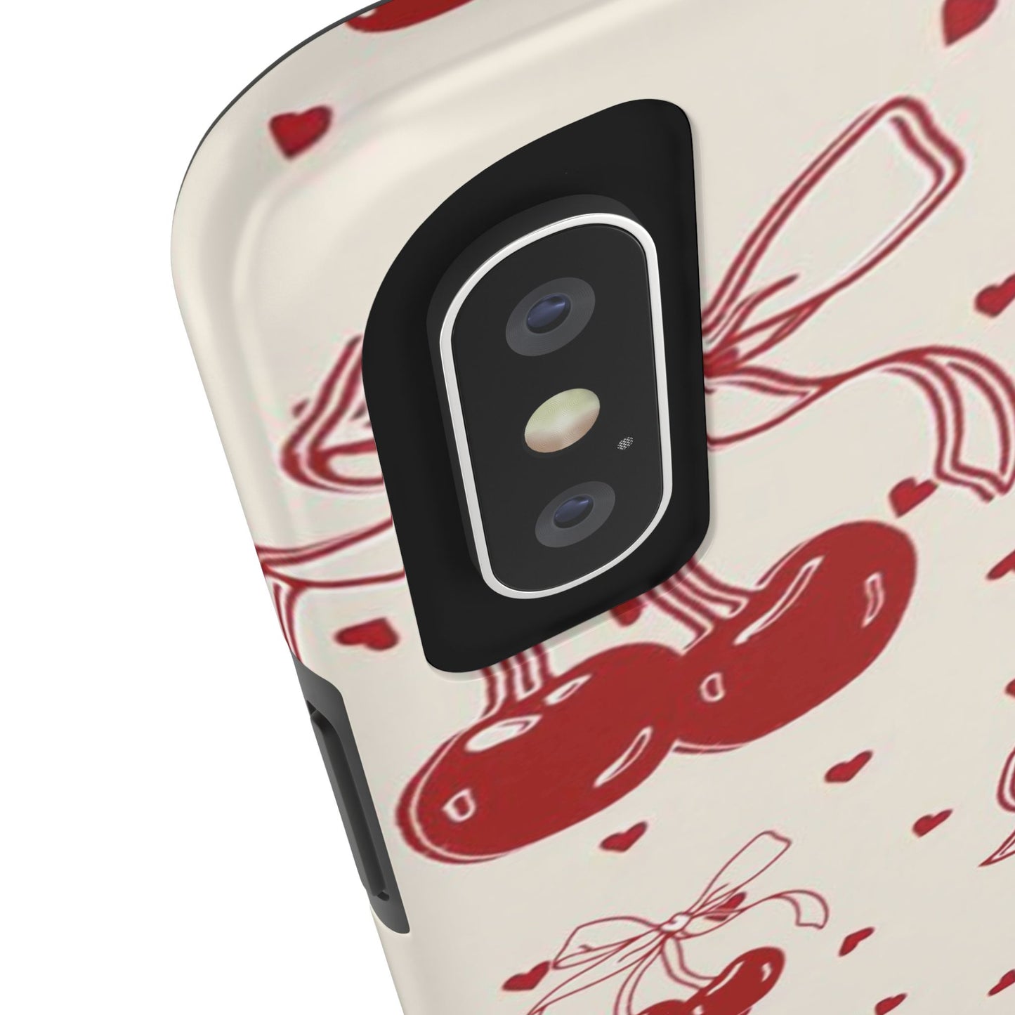 Red Cherry Pattern Fashion Aesthetic Glossy Phone Case