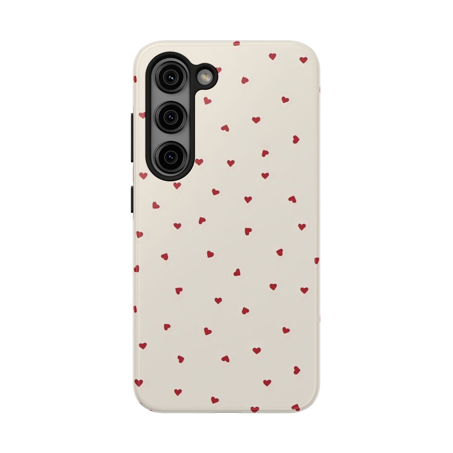 Glossy Phone Case, Red Heart Print, Coquette, Aesthetic Phone Case