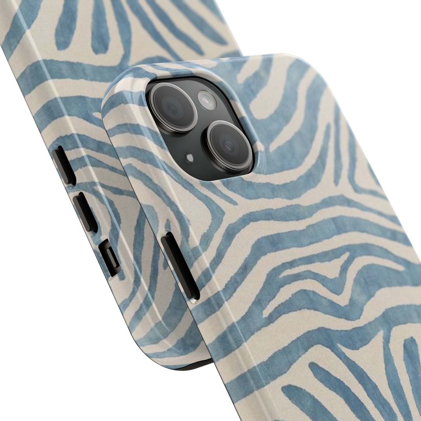 Blue Zebra Print Aesthetic Phone Case